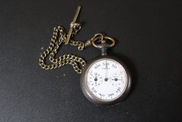 A VINTAGE PEDOMETER IN THE FORM OF A POCKET WATCH, working capacity unknown, Dia 4.5 cm