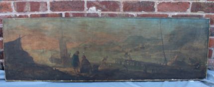 CIRCLE OF JAKOB DE HEUSCH (1657-1701). An extensive coastal landscape with fishermen bringing in the