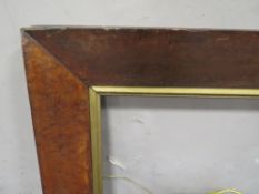 A 19TH CENTURY MAPLE FRAME WITH THIN GOLD SLIP, frame W 8.5 cm, rebate 46 x 58 cm