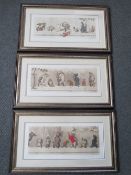 BORIS O'KLEIN (1893-1985). A set of three 'Dogs of Paris', coloured prints, to include 'A La Queue',