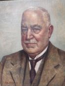 ADAMS (XX). A head and shoulder portrait study of a man wearing a wing collar and black tie,