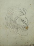 PIETRO ANNIGONI (1910-1988). Italian school, a female head study, inscriptions lower right and