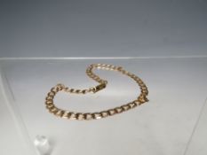 A 9 CT GOLD FLAT LINK BRACELET, approximate L 19 cm, approximate weight 3.85 g