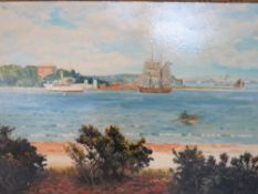 ARTHUR DE TIVOLI (XX). Modern British school, a pair of wooded estuary scenes with boats and buildin