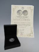 2021 GIBRALTAR SILVER SOVEREIGN COIN IN PROTECTIVE CAPSULE, boxed with certificate