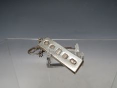 A HALLMARKED SILVER JUBILEE SILVER INGOT, approximate weight 16.3 g