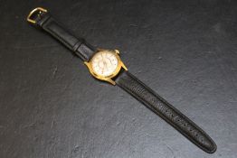 A SILVANA 17 RUBIS INCABLOC ANTIMAGNETIC 31 DAY CALENDAR DIAL WRIST WATCH, on replacement leather