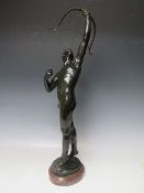 JOSEPH UPHUES (GERMAN 1850-1911). A Bronze figure of Hercules shooting the Stymphalian Bird,