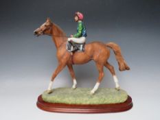 A BORDER FINE ARTS SCULPTURE 'ON PARADE - CHESTNUT (B0801A), raised on fitted wooden plinth, overall