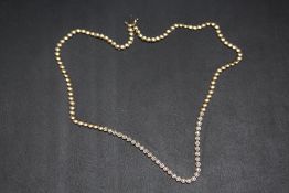 A HALLMARKED 9 CARAT GOLD DIAMOND SET NECKLACE, approx weight 9.2g, L 42 cm