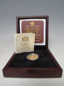 JERSEY 2015 GOLD £1 PROOF COIN 'THE LONGEST REIGNING MONARCH', with certificate and wooden
