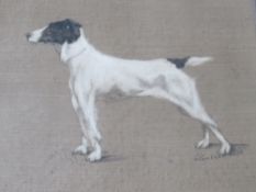 H.A. CAMERON-ROSE (XIX-XX). Portrait study of a terrier, signed mid to lower right, mixed media on