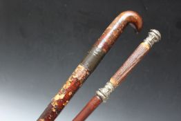 TWO VINTAGE SWORD STICKS, longest 92 cm