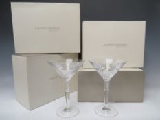 EIGHT STUART CRYSTAL STRATA PATTERN MARTINI GLASSES DESIGNED BY JASPER CONRAN