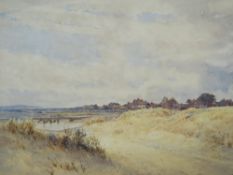 C ROBERTSON R.W.S. British school, extensive marshland scene with village 'Passing Showers' see