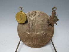 A WORLD WAR I PAIR TO 1673 PTE J DERNEY OF SOUTH STAFFS REGIMENT, together with a death penny