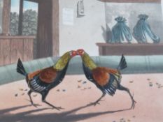 A SET OF SIX COCKFIGHTING COLOURED ENGRAVINGS AFTER N FIELDING, published July 1853 by R. Ackeman at