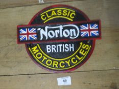 ***A NORTON CLASSIC BRITISH MOTORCYCLES PLAQUE**