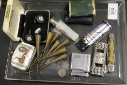 A TRAY OF ASSORTED COLLECTABLE TO INC WEDGWOOD BLACK JASPERWARE CUFFLINKS ETC