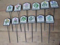 ***A SET OF CAST METAL HERB MARKERS**