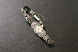 A VINTAGE MARCASITE SET COCKTAIL WATCH
