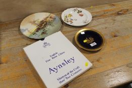 A LIMOGES GILDED BLUE GROUND CABINET PLATE TOGETHER WITH THREE OTHER PLATES (4)