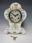 A CERAMIC CASED 'LA SOCIETE NATIONAL HORTICULTURE DE FRANCE' MANTLE CLOCK, with Hermle ting tang