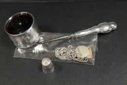 A SMALL QUANTITY OF SILVER AND WHITE METAL TO INC A NAPKIN RING