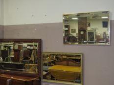 TWO MODERN GILT FRAMED MIRROR AND A ROPE TWIST EXAMPLE (3)