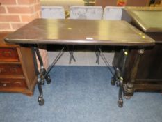 A CAST BASE RECTANGULAR PUB TYPE TABLE