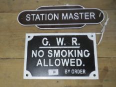 ***A NO SMOKING & STATION MASTER PLAQUE (2)**