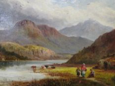 W.E. ELLIS (XIX) ' NR THE GATLEY OF THE AFON MAWDDRCH' OIL ON CANVAS WITH THREE OTHER PICTURES (4)