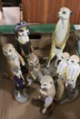 A TRAY OF COUNTRY ARTISTS MEERKAT FIGURES
