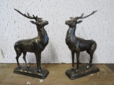 ***TWO CAST METAL DEER FIGURES**
