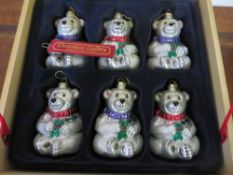 A THOMAS PACCONI CHRISTMAS GALLERY EXCLUSIVE COLLECTION OF SIX GLASS BLOWN POLAR BEAR BAUBLES, H