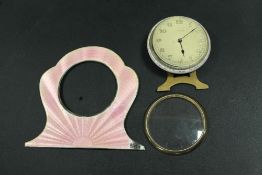 A VINTAGE GUILLOCHE ENAMEL DESK CLOCK A/F