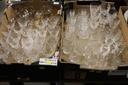 TWO TRAYS OF ASSORTED GLASSWARE