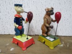 ***A BOXING POPEYE FIGURE TOGETHER WITH A SIMILAR BOXING DOG (2)**