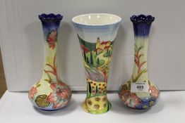 THREE TUPTON WARE VASES