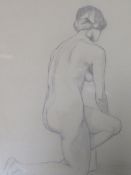 TWO ORIGINAL ETCHINGS BY SIR FRANK SHORT TO INCLUDE 'SCENE BOATS, St IVES' AND A NAKED SKETCH OF A