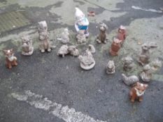 A SELECTION OF CONCRETE GARDEN STATUES OF THE SMALLER VARIETY