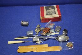 A QUANTITY OF COLLECTABLES TO INCLUDE LETTER OPENER, VESTA ETC