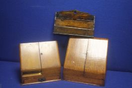 THREE ANTIQUE LETTER RACKS 1 A/F