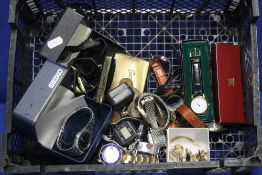 A COLLECTION OF ASSORTED WRIST WATCHES, CUFFLINKS ETC