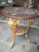 A CAST IRON PUB TABLE