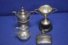 TWO HALLMARKED SILVER TROPHY