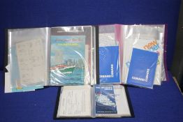 A TRAY OF ASSORTED EPHEMERA TO INCLUDE PROGRAMMES, MENU