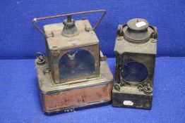 TWO ANTIQUE RAILWAY LAMPS