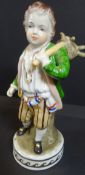 Porzellanfigur "Royal" Wanderbursche, handbemalt, H-15 cm,
