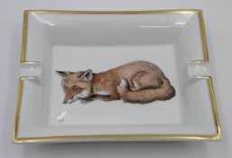 gr. Ascher, Hermés Paris, bemalt mit Fuchs, H-ca. 3,5cm B-19cm.